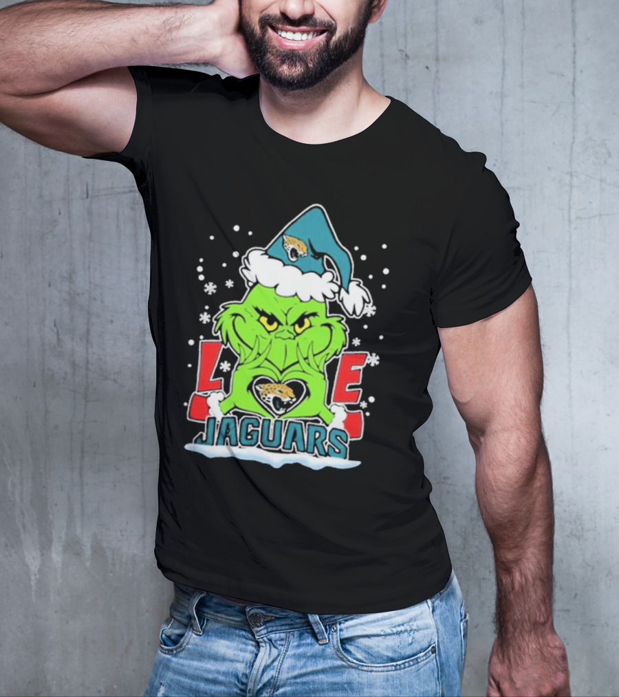 The Grinch Love Jacksonville Jaguars Football Christmas T-Shirt