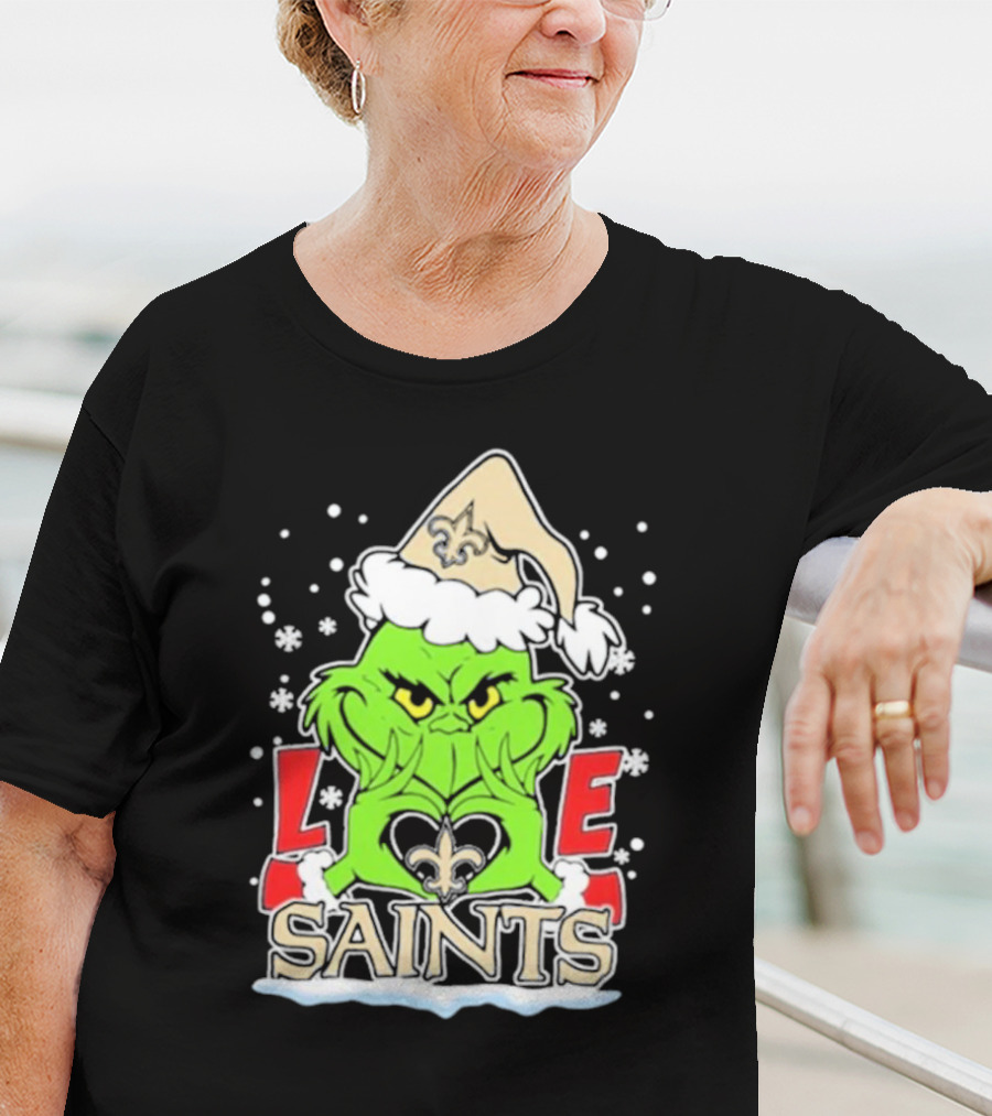 The Grinch Love New Orleans Saints Football Christmas T-Shirt