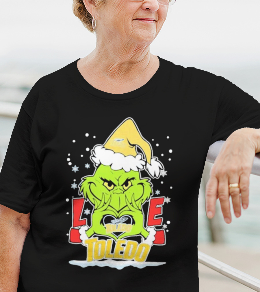 Grinch Love Toledo Rockets Football Christmas T-Shirt