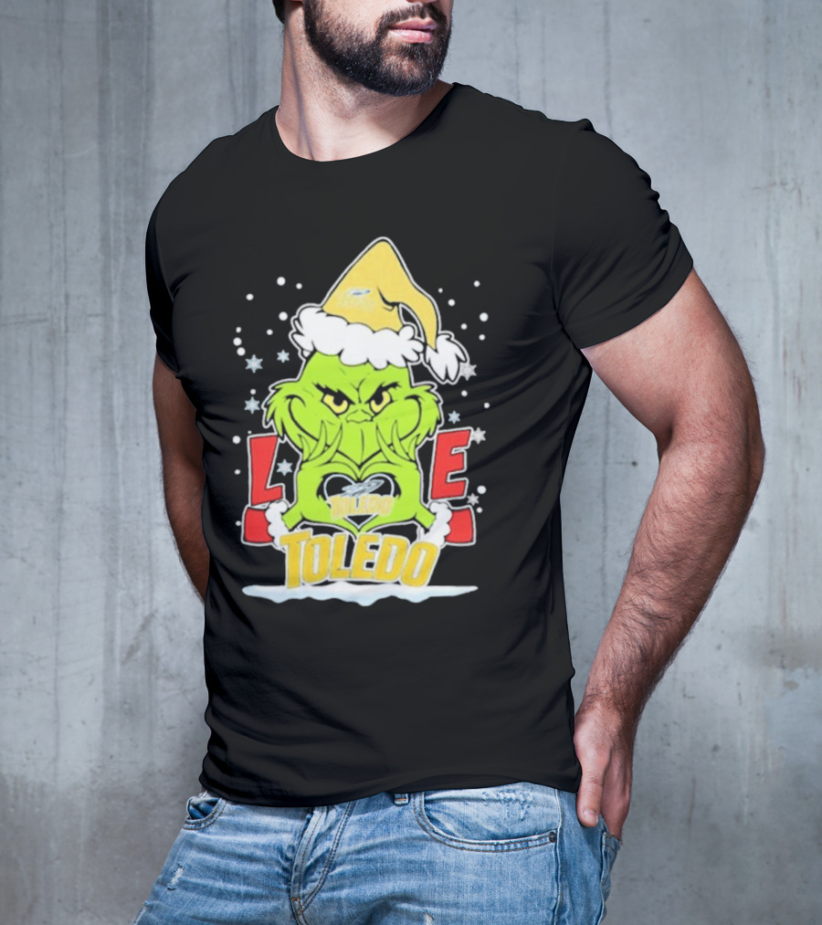 Grinch Love Toledo Rockets Football Christmas T-Shirt