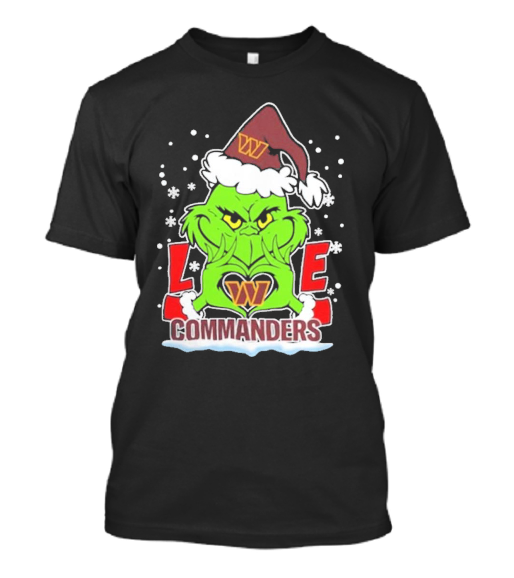 Grinch Christmas Love Washington Commanders Football T-Shirt