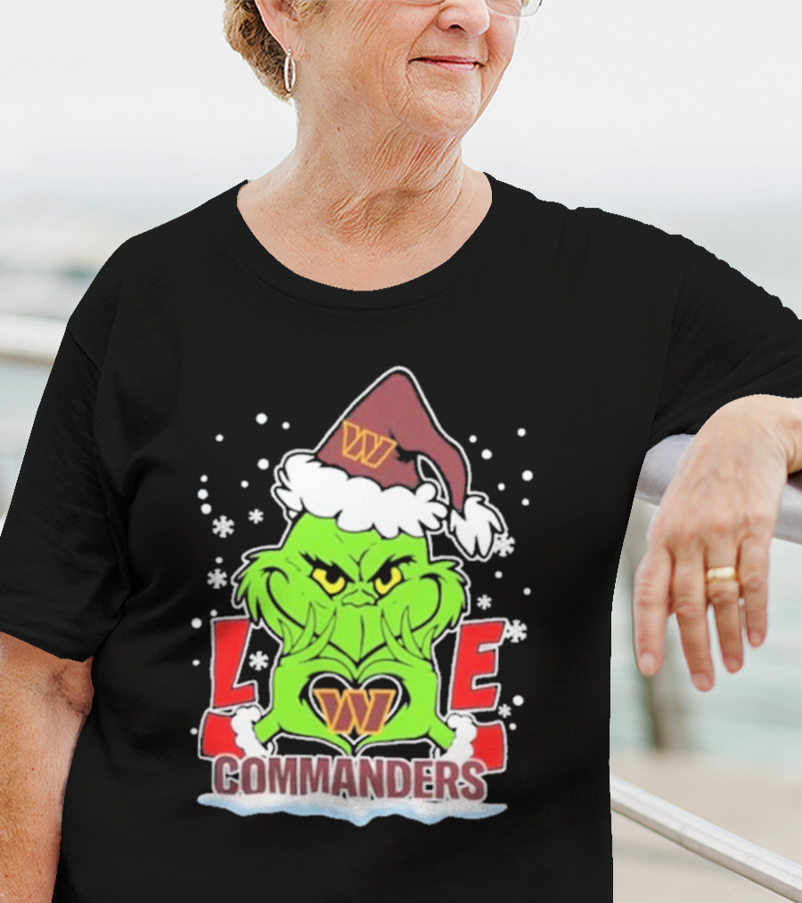 Grinch Christmas Love Washington Commanders Football T-Shirt