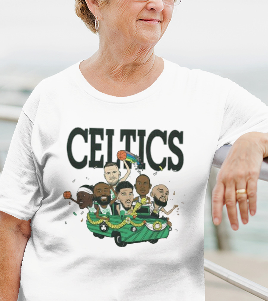 Celtics Basketball Team Cartoon Parade T-Shirt