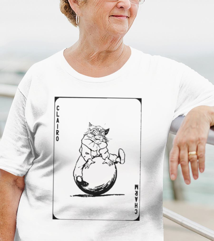 Clairo Charm Card Cat Balancing T-Shirt