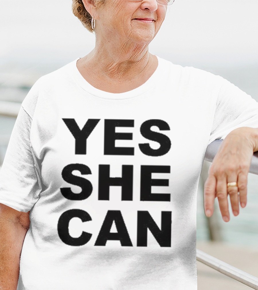 Yes She Can Empowerment Affirmation Oprah Winfrey Inspirational Message T-Shirt
