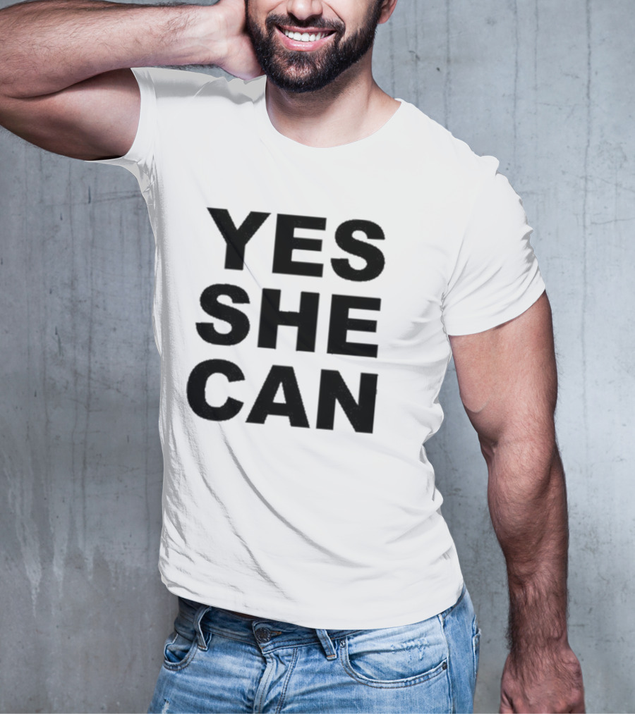 Yes She Can Empowerment Affirmation Oprah Winfrey Inspirational Message T-Shirt