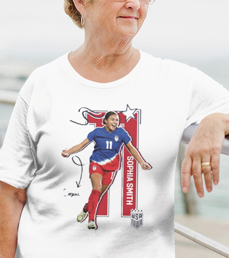 USWNT Sophia Smith 11 USA Signature T-Shirt