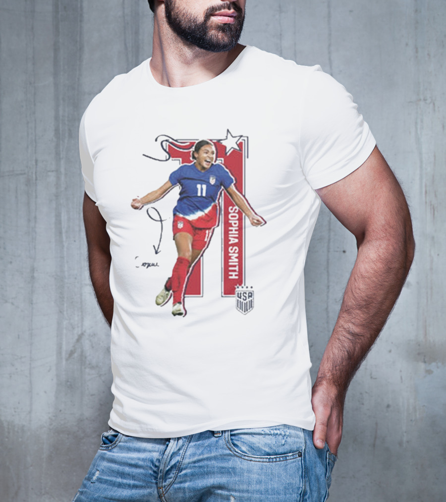 USWNT Sophia Smith 11 USA Signature T-Shirt