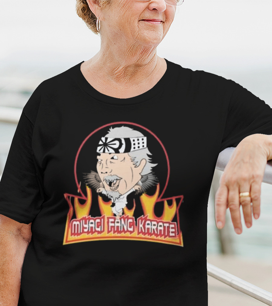 Miyagi Fang Karate Flaming Circle Cobra Kai Inspired Martial Arts T-Shirt