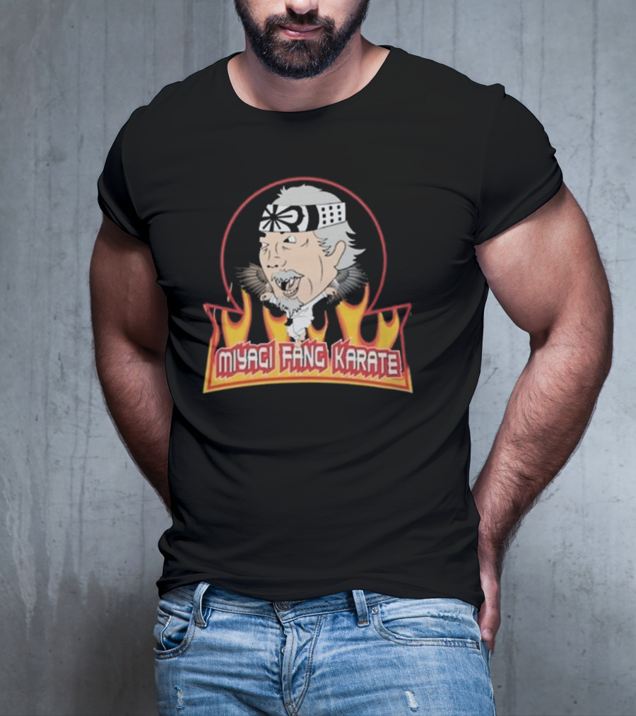 Miyagi Fang Karate Flaming Circle Cobra Kai Inspired Martial Arts T-Shirt