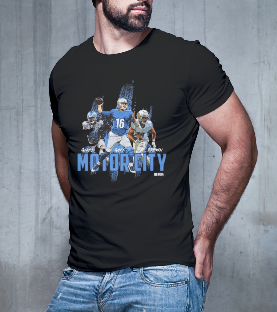 Motor City Gibbs Goff St Brown Detroit Lions Football NFL Players T-Shirt
