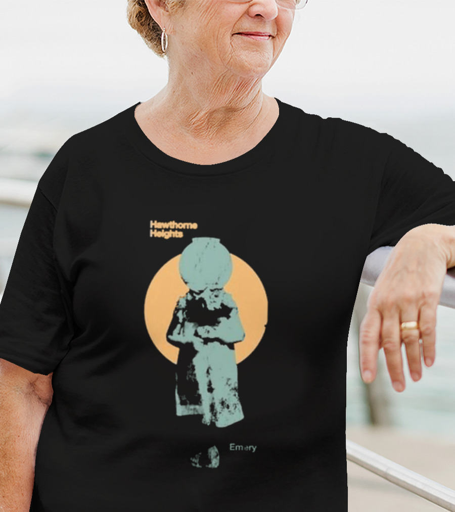 Hawthorne Heights Emery Abstract Figure With Retro Circle T-Shirt