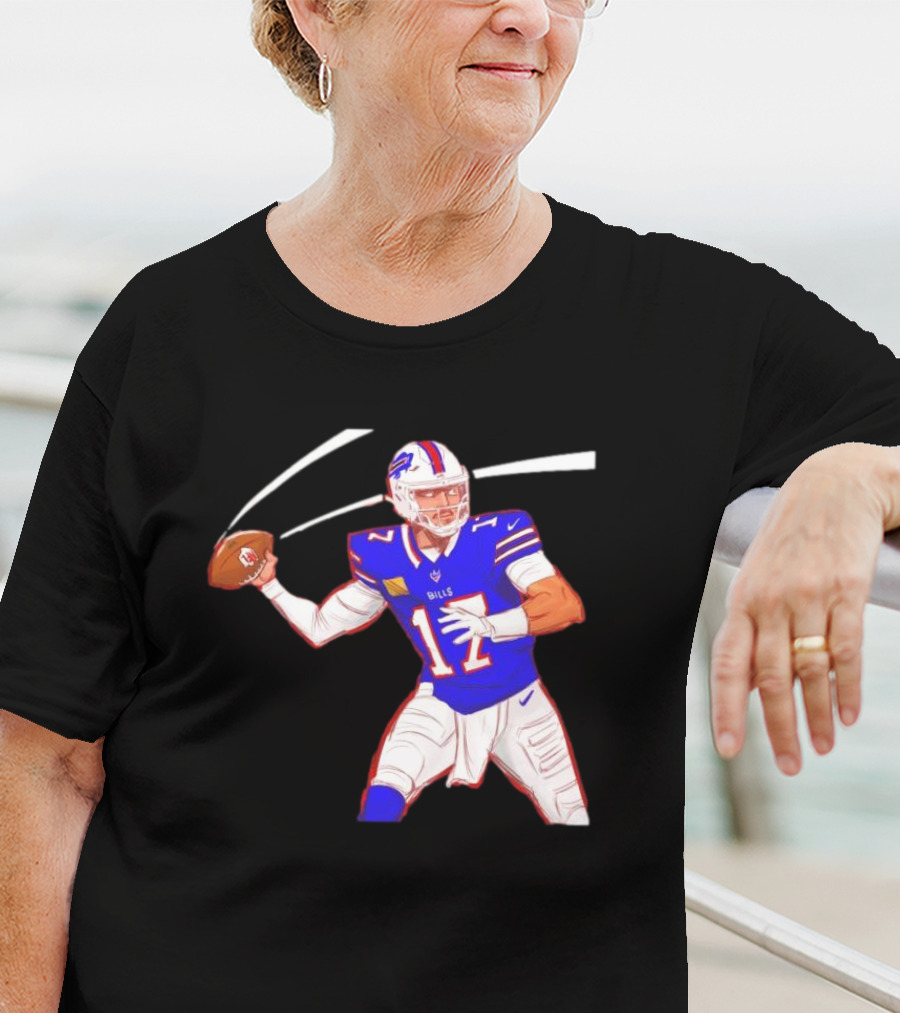Josh Allen Buffalo Bills Victory Monday Cartoon Football Player T-Shirt