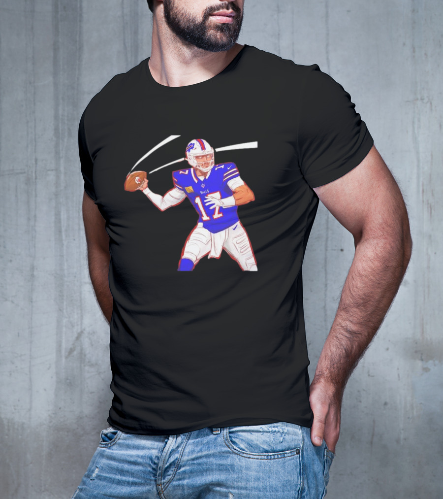 Josh Allen Buffalo Bills Victory Monday Cartoon Football Player T-Shirt