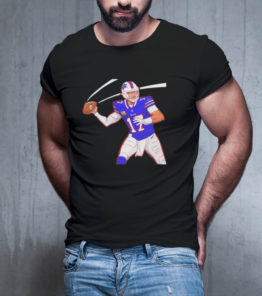 Josh Allen Buffalo Bills Victory Monday Cartoon Football Player T-Shirt