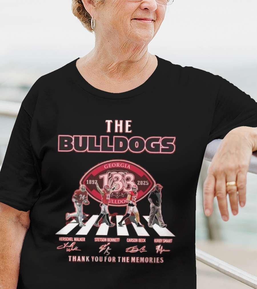 The Bulldogs Georgia 133rd 1892-2025 Thank You For The Memories Herschel Walker Stetson Bennett Carson Beck Kirby Smart T-Shirt