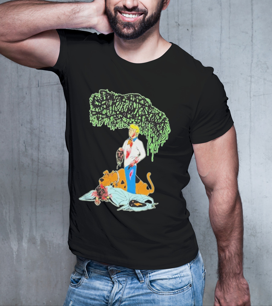 Sanguisugabogg Groovy Horror Parody Fred And Shaggy Scooby-Doo Scene T-Shirt