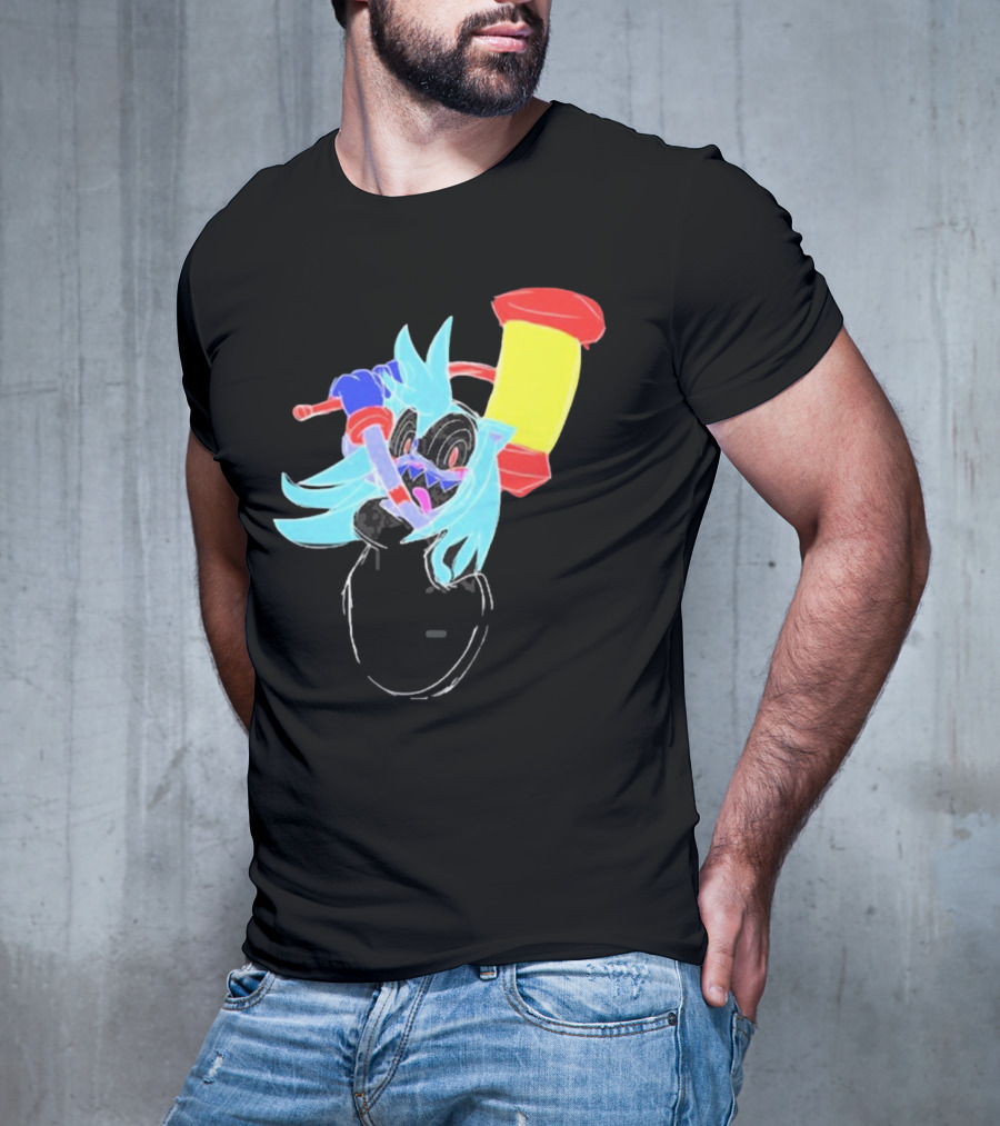 Spud Gun Hammer Time Neon Cartoon Character T-Shirt