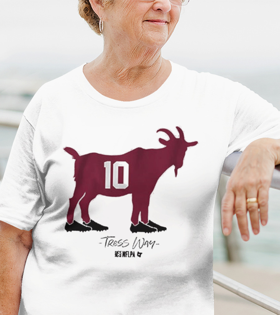 Tress Way 10 Punt Goat Washington Commanders NFLPA T-Shirt