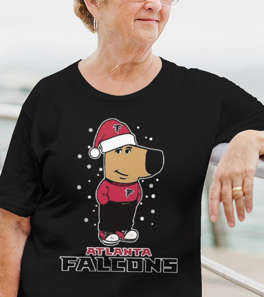 Atlanta Falcons Christmas Chill Guy In Santa Hat T-Shirt