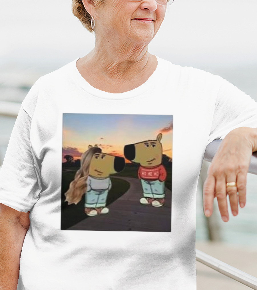 Chill Guy Ho Ho Ho And Chill Girl At Sunset Funny T-Shirt