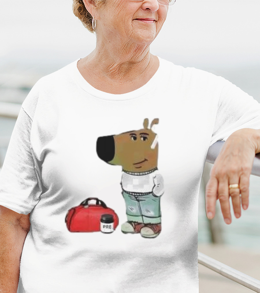 Chill Guy Dog With Gym Bag And Pre-workout Supplement T-Shirt