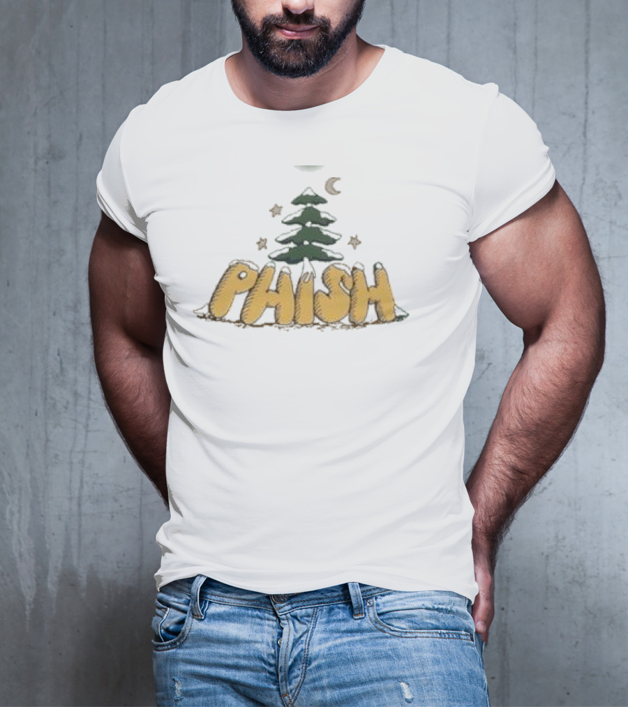 Phish Lodgewood Christmas Tree Snow Stars Moon T-Shirt