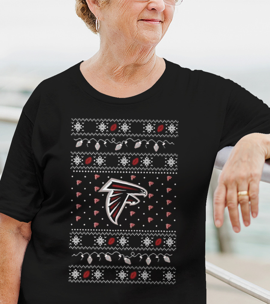 Atlanta Falcons Holiday Lights Ugly Sweater T-Shirt