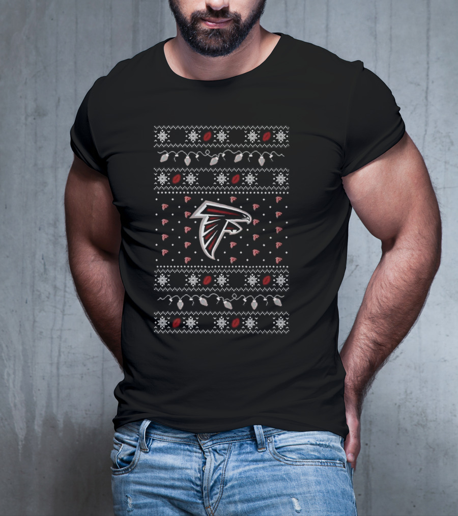 Atlanta Falcons Holiday Lights Ugly Sweater T-Shirt