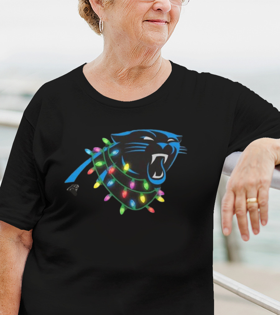 Carolina Panthers Holiday Lights Primary T-Shirt