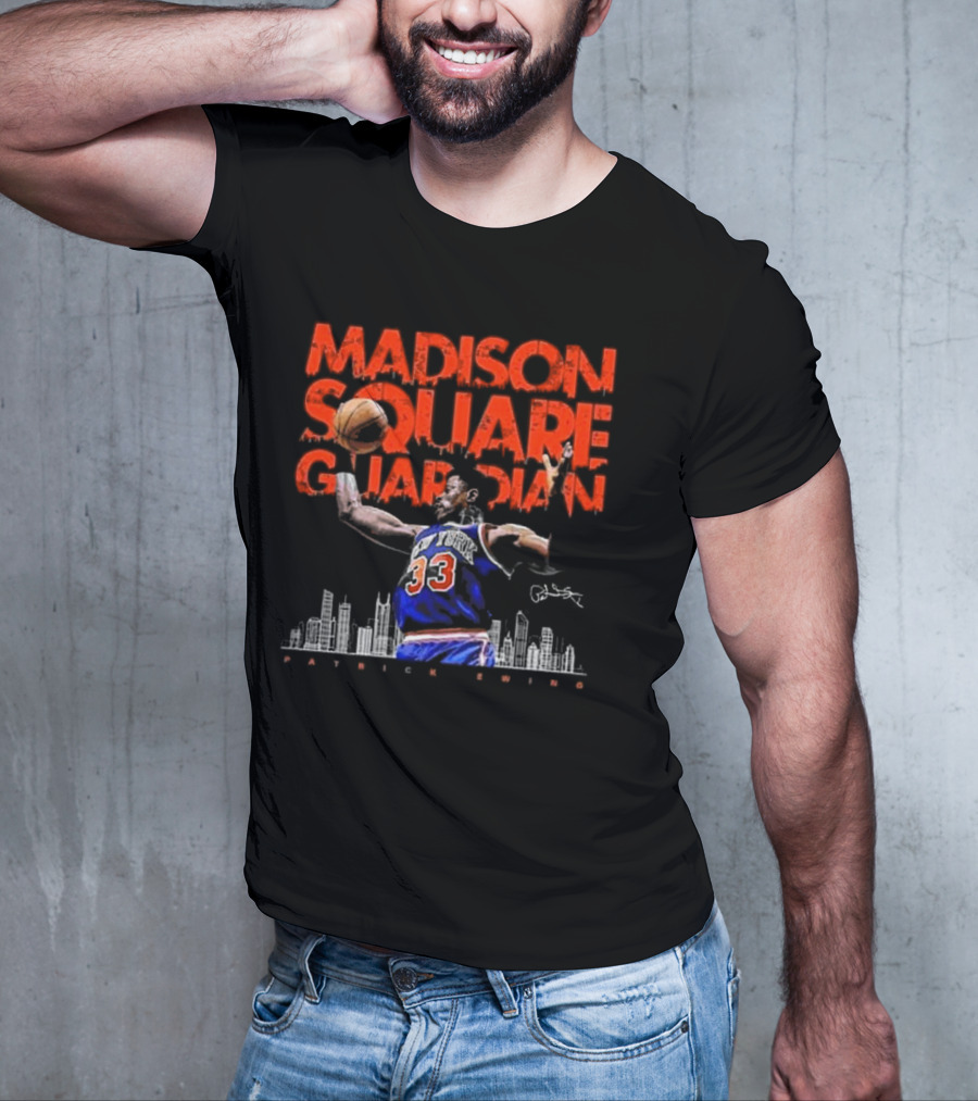 Patrick Ewing Madison Square Guardian New York Knicks Signature T-Shirt