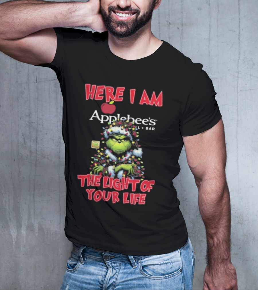 Here I Am Grinch Applebee’s The Light Of Your Life Christmas Light T-Shirt