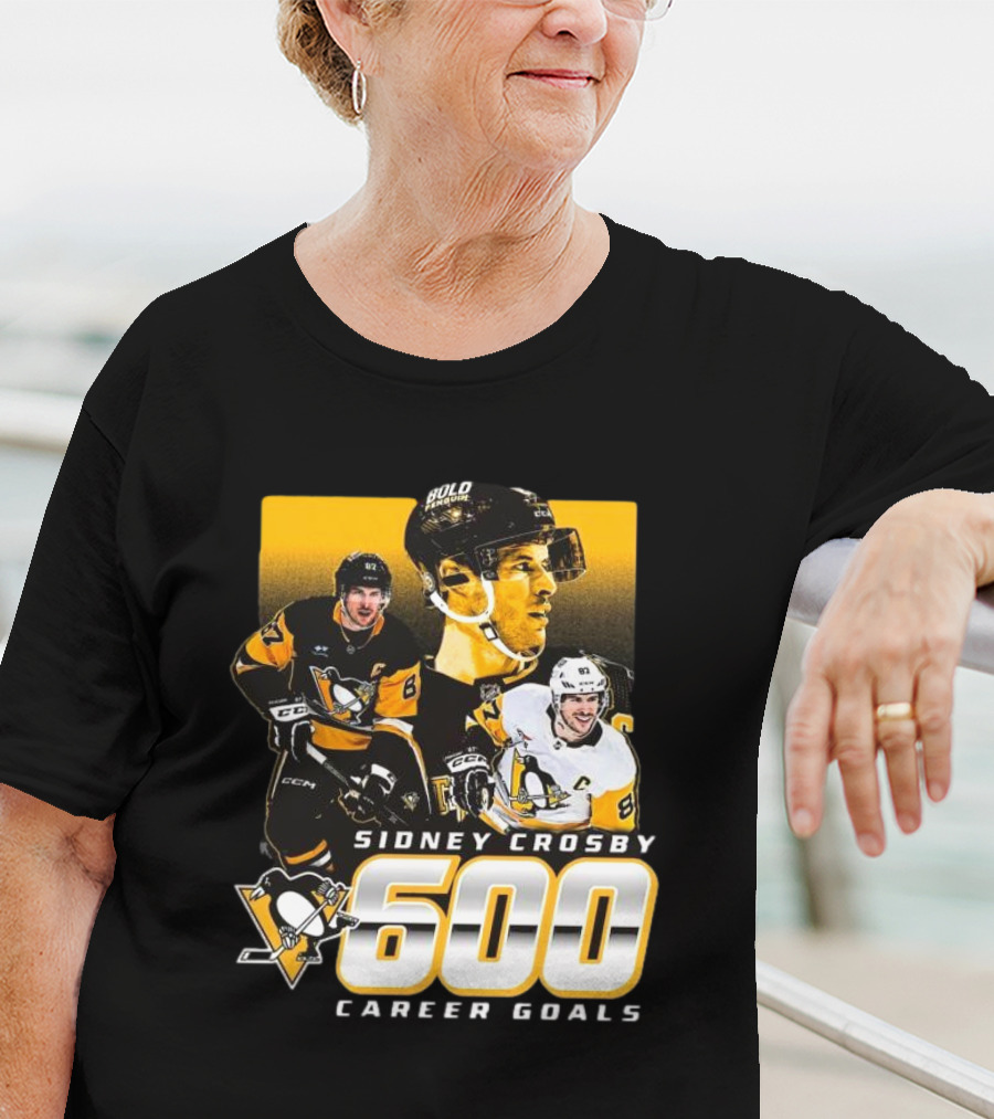 Sidney Crosby Pittsburgh Penguins 600 Career Goals NHL Achievement T-Shirt