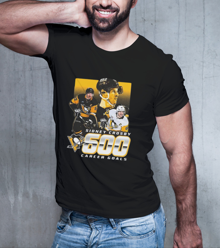 Sidney Crosby Pittsburgh Penguins 600 Career Goals NHL Achievement T-Shirt