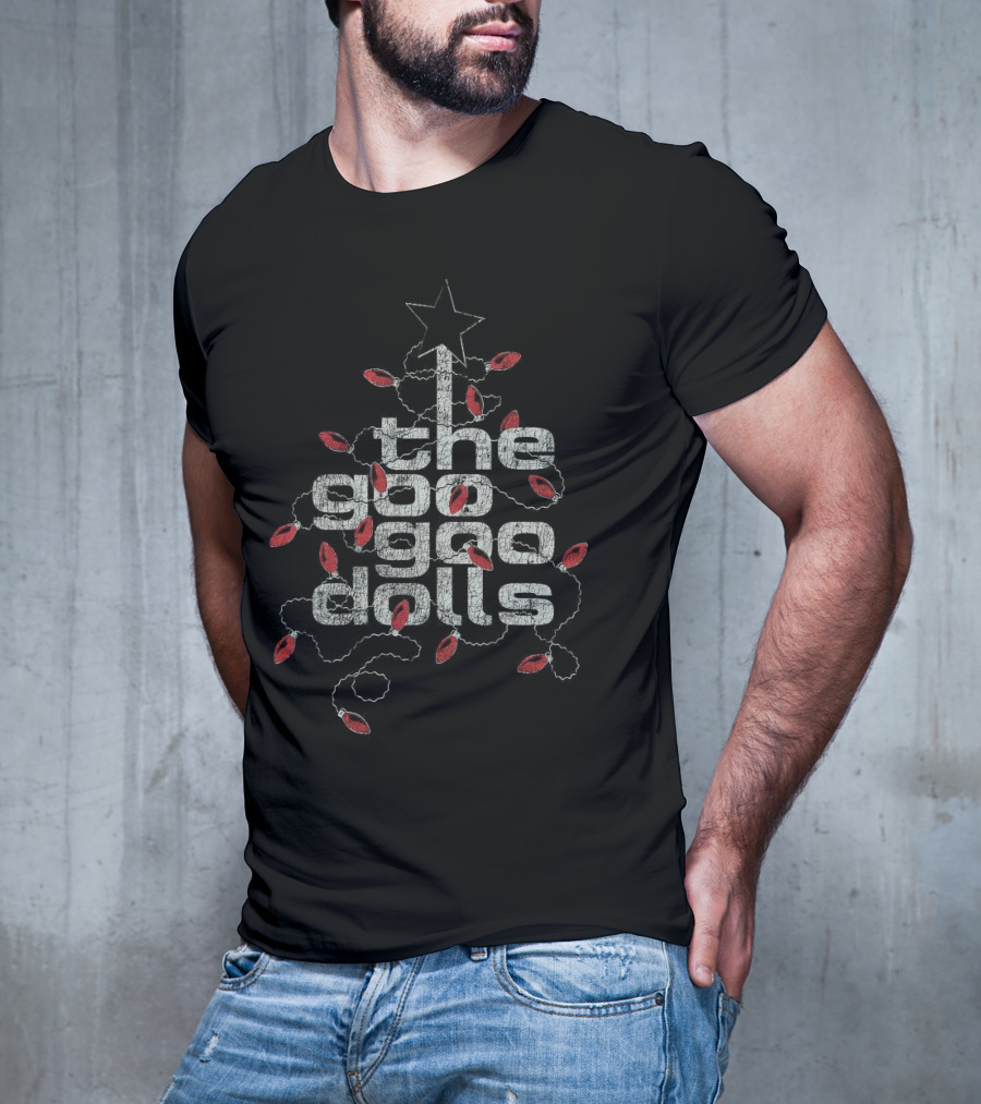 The Goo Goo Dolls Christmas Tree With Red Holiday Lights And Star T-Shirt