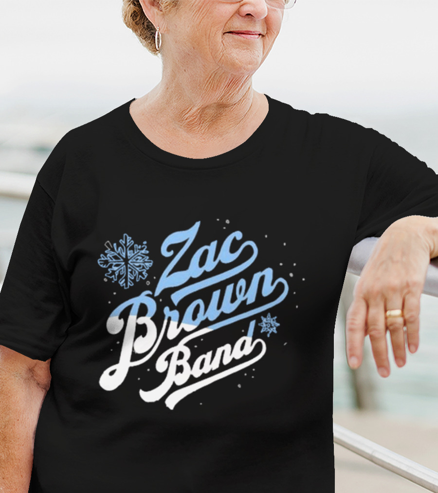 Zac Brown Band Snowflake Winter Black T-Shirt