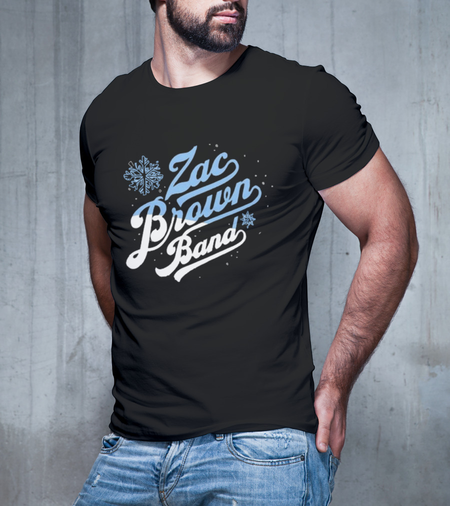 Zac Brown Band Snowflake Winter Black T-Shirt