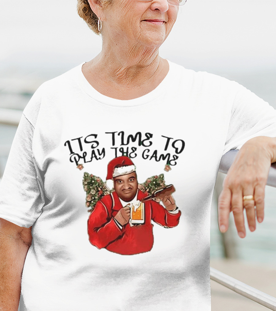 Marc Anderson It's Time To Play The Game Christmas Beer Santa T-Shirt