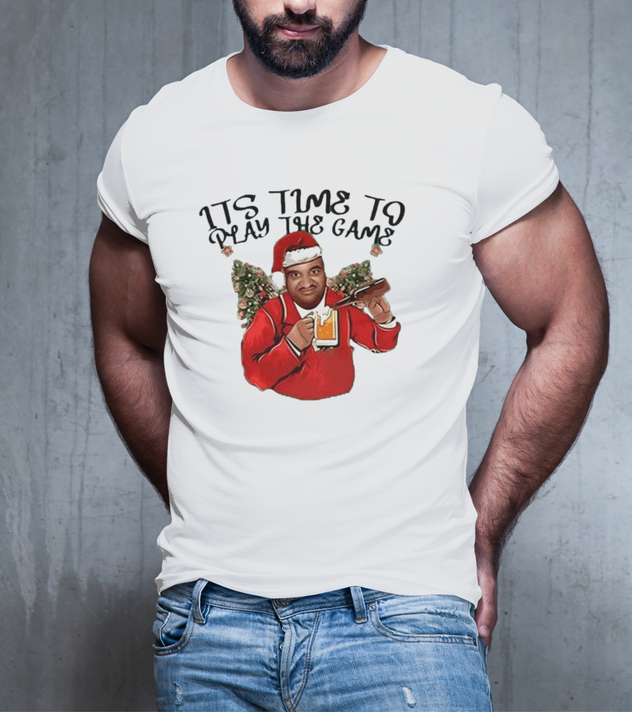 Marc Anderson It's Time To Play The Game Christmas Beer Santa T-Shirt