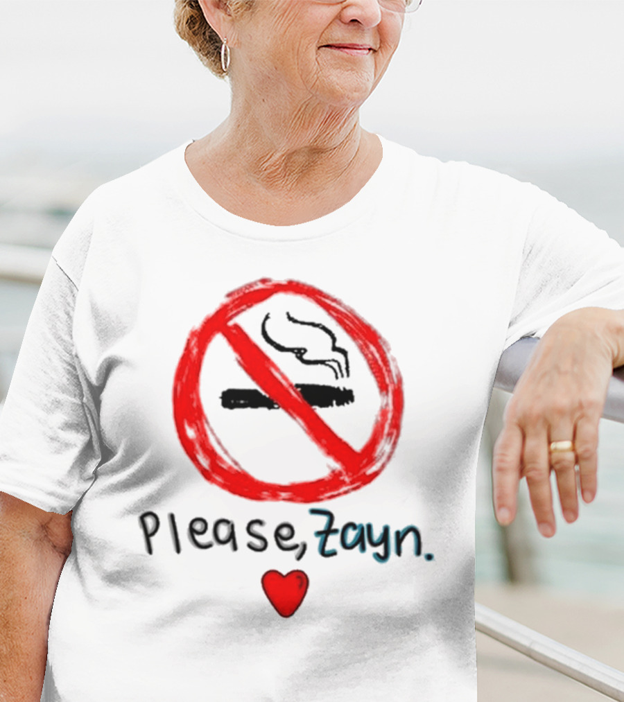 Please Zayn Stop Smoking Heart Icon Red No Smoking T-Shirt