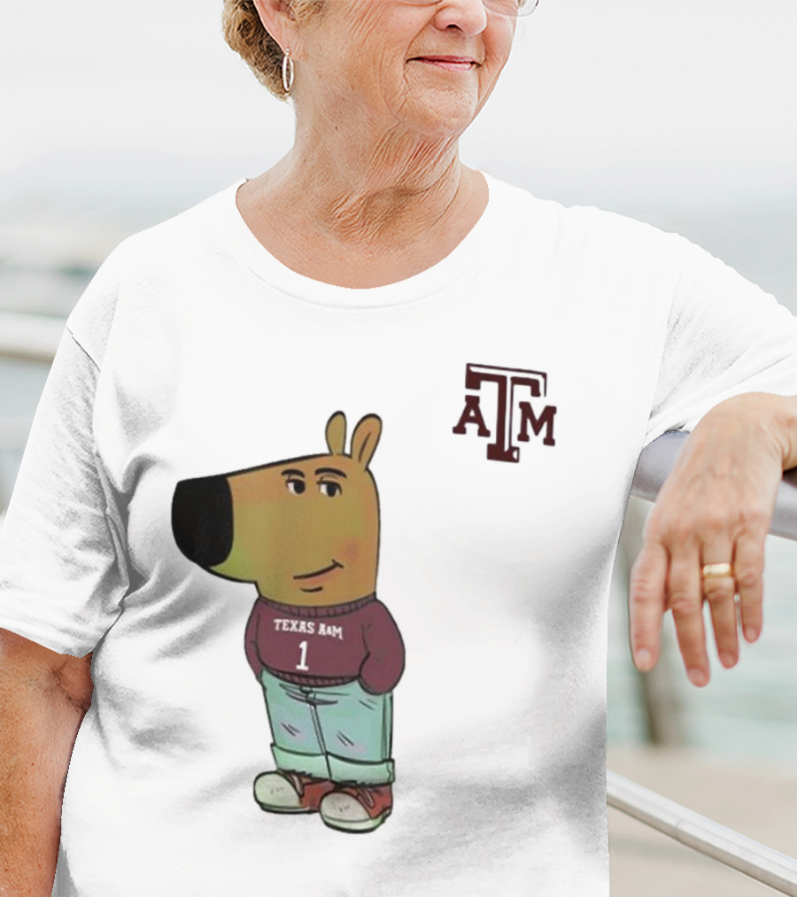 Texas A&M Aggies Chill Guy Character With A&M Logo And Jersey T-Shirt
