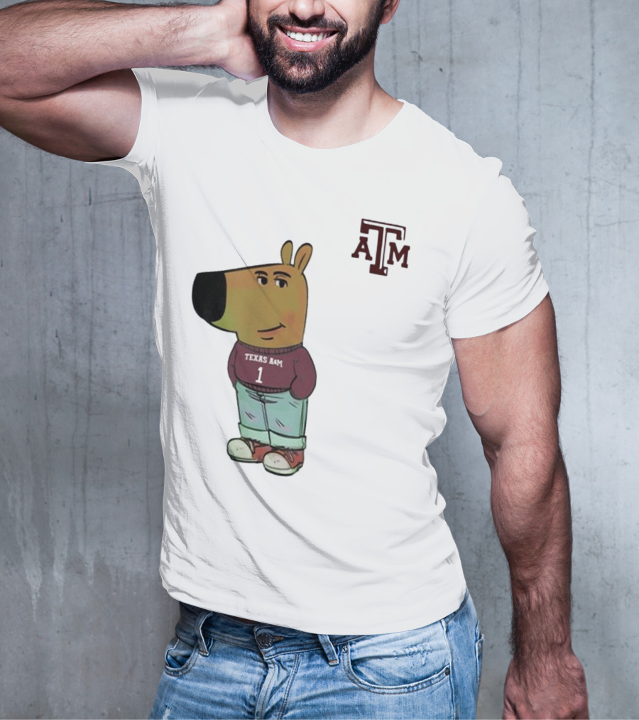 Texas A&M Aggies Chill Guy Character With A&M Logo And Jersey T-Shirt
