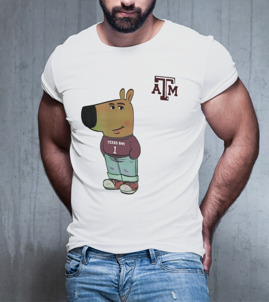 Texas A&M Aggies Chill Guy Character With A&M Logo And Jersey T-Shirt
