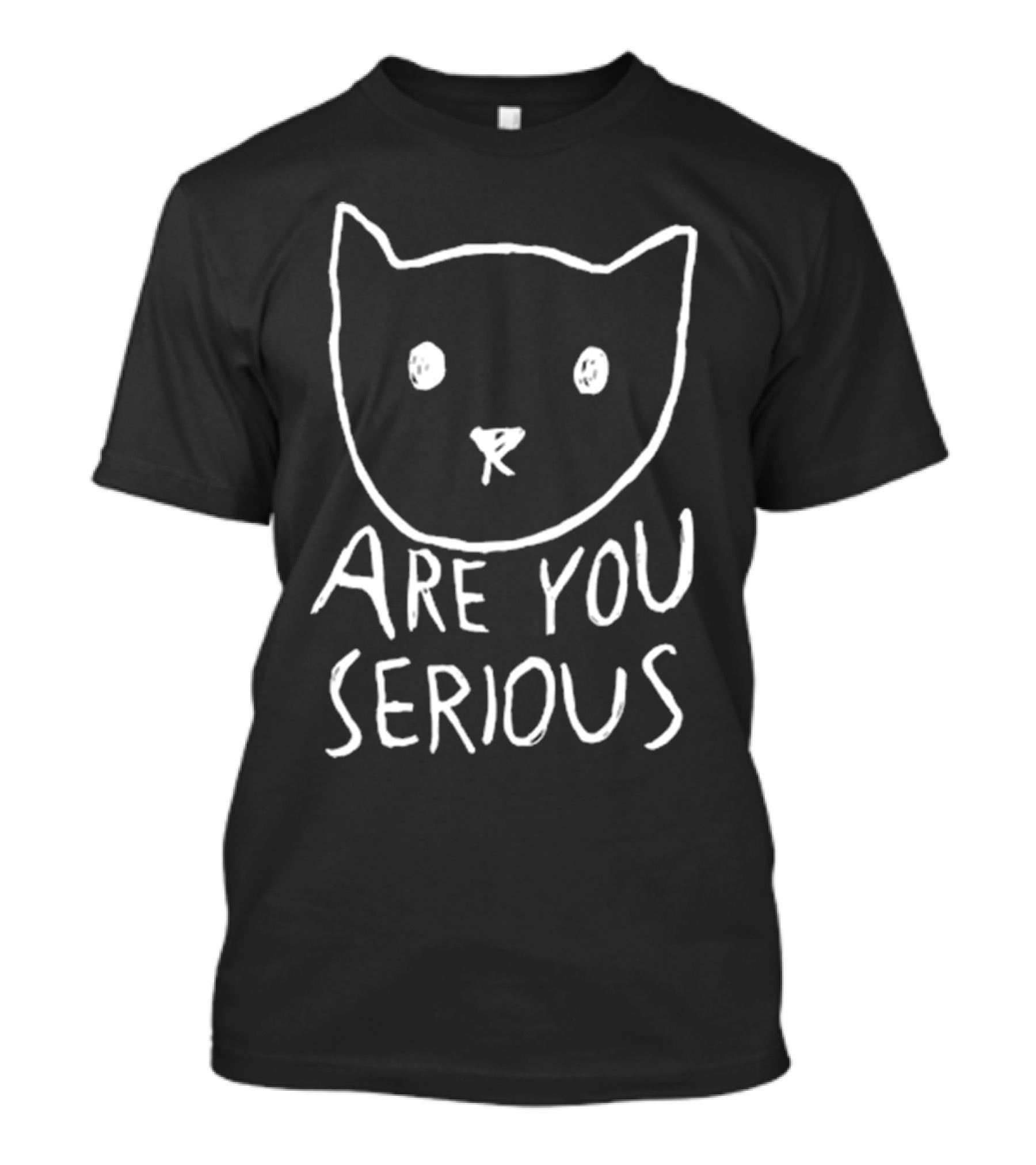 Are You Serious Cat Minimalist Sketch By Fox Shiver T-Shirt