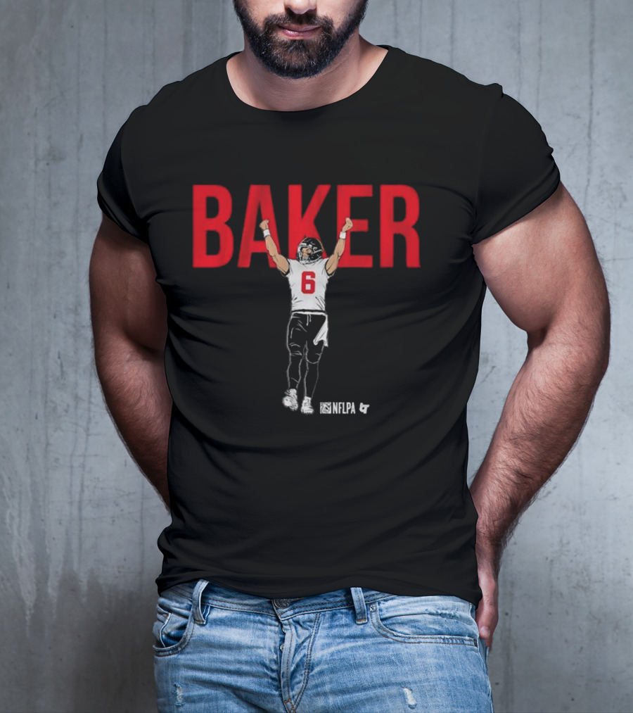 Baker NFLPA Celebration Number 6 Football Victory T-Shirt