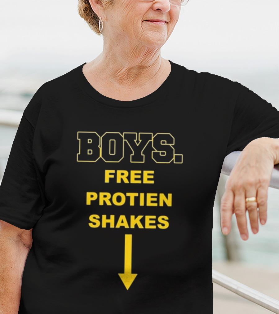 BOYS FREE PROTEIN SHAKES DOWNWARD ARROW T-Shirt