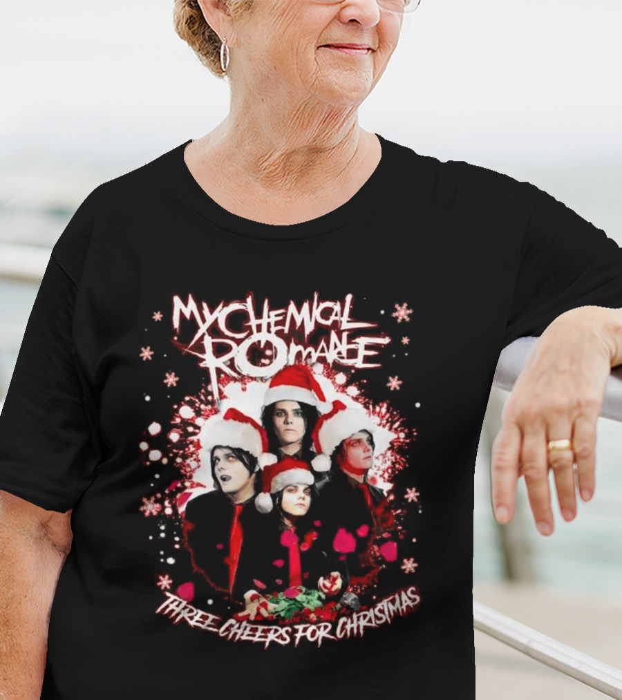 My Chemical Romance Three Cheers For Christmas Santa Hats T-Shirt