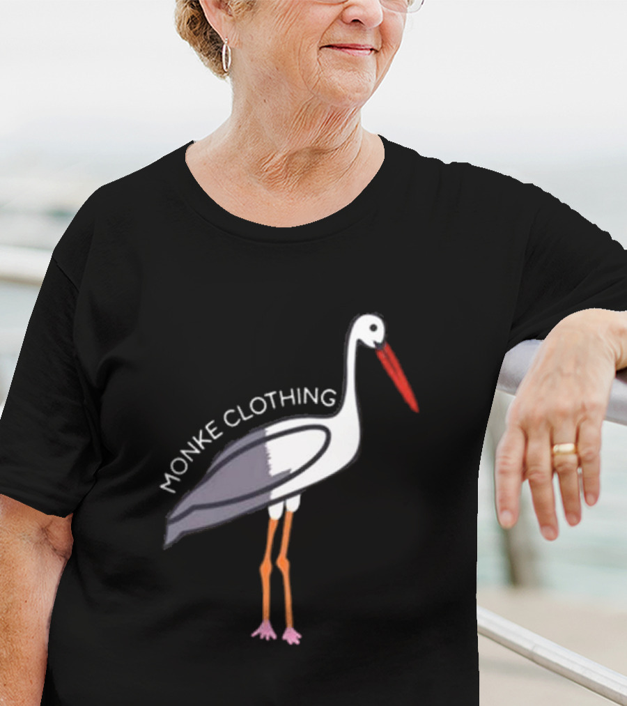 Monke Clothing Stork Woven Design With Stork T-Shirt