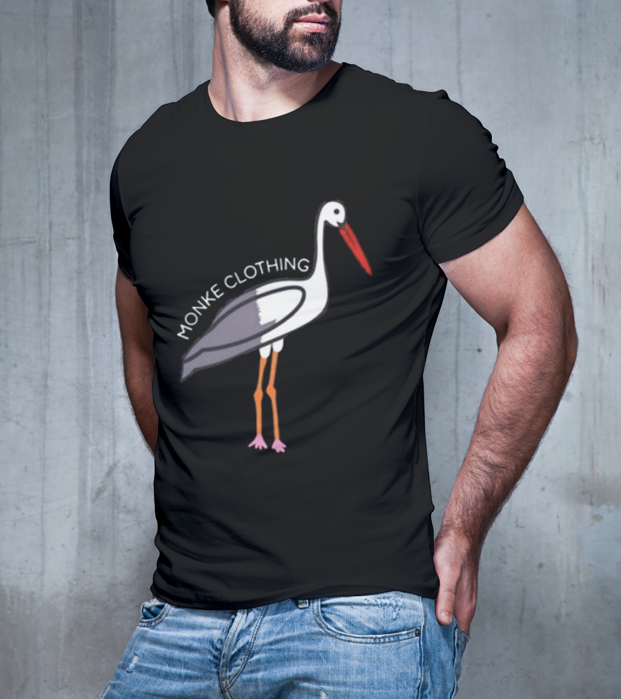Monke Clothing Stork Woven Design With Stork T-Shirt