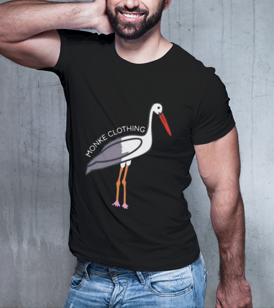 Monke Clothing Stork Woven Design With Stork T-Shirt